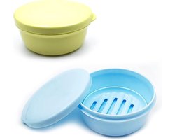 SnelShoppen - Travel Soap Dish - Ronde Plastic Zeepdoos met Levensbestendig Deksel - Houdt Shampoo en Rinse Droog - Perfect voor Zakenreizen, Badkamer