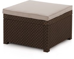 SnelShoppen - Tuinkruk Diva - Lage kruk voor tuinmeubelen - Gerecycled materiaal - 56 x 56 x 39 cm - Kleur wengé - Perfect voor tuin, balkon, camping
