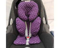 SnelShoppen - Universele Anti-allergische Verkleiner Maxi COSI Autostoel en Kinderwagen Stoel (Violet) van Natuurlijke Katoen, Ideaal voor Reizen en V