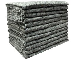 SnelShoppen - Verhuisdeken Set van 12 Stuks - Grijze Textiel Verhuisdekens voor Bescherming van Meubels en Spullen tijdens Verhuizing