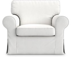 SnelShoppen - Vervangende Hoes voor IKEA Ektorp Fauteuil, 104 x 88 x 88 cm, Katoen, Wit, Geschikt voor Huiskamer en Tuin