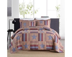 SnelShoppen - Visimisi Bedspread 220 x 240 cm - Luxe Bed Throw Bedding Set 230 x 250 cm - Zachte Katoenen Duvet Cover met 2 Kussenslopen - Europees Me
