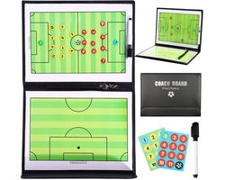 SnelShoppen - Voetbal Trainer Tactisch Bord Magnetisch Strategiebord Opvouwbaar met Pen en Pionnen Draagbaar Tactiek Notitieboek voor Training en Weds