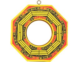 SnelShoppen - Wandspiegel Houten Spiegel Bagua Spiegel Gelukkige Chinese Feng Shui Convex 4 Inch Voor Thuis en Winkel