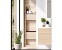 SnelShoppen - Wandspiegel, Zelfklevende Spiegeltile, Glazen Spiegel, Vuurspiegel, Wanddecoratie voor Toilet, Badkamer, Kledingkast, Woonkamer (35.5 x