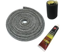 SnelShoppen - Wood Stove Gasket 10mm - Hittebestendige Vezel Gasket voor Houtkachel of Haard Deuren - Grijze Kleur - 1.8m Lengte