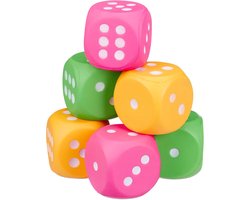 SnelShoppen - XXL Dobbelstenen Foam Set van 6 - Kleurrijk Kinderspeelgoed - Zacht PU Schuim voor Kinderen - Getallen Leren Spelenderwijs - Perfect voo