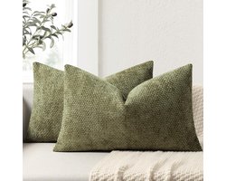 SnelShoppen - Zachte Chenille Kussenhoezen 40x60 Set van 2 - Decoratieve Sofa Kussens, Luxe Kussen Covers voor Woonkamer, Bed en Bank, Perfect voor Th