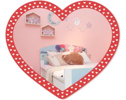 SnelShoppen - Zelfklevende Hart Spiegel 2mm Dikke Acryl Muurspiegel 24x21.5cm Flexibele Spiegelschijven voor Muur, Badkamer, Slaapkamer, Deur, Rood Ha