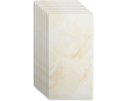 SnelShoppen - Zelfklevende Keuken Achterwand Glaslook Set van 10 Spatbeschermers 30 cm x 60 cm Wandbescherming 2.5 mm PVC Folie voor Keuken en Badkame