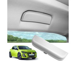 SnelShoppen - Zonnebrilhouder Auto - Glazen Case voor Peugeot 208 2008-2020, 308 2014-2024, 3008 2016-2024, 5008 2017-2024, ABS Materiaal, Wit, Besche
