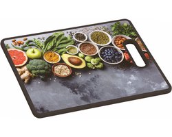 Snij- en Serveerplank, 38x30x1.1cm, Kunststof, motief: Healthy Kitchen