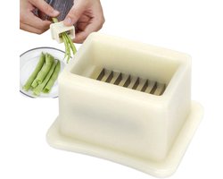 Snijbonen Snijder - Keukengadget Groente - Snel Groente Snijden - Duurzaam RVS - 4.5 x 3.7 x 2.6 cm - Zilver