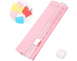Snijmachine - Papier Snijmachine - 27 X 8.5 Cm - Foto Snijder Snij - Machine - Bureau Accessoires - Snijders - Papier Snijder - Papiersnijmachine Voor Papier - Draagbaar - Diydash - Geschikt Voor A4-Papier, Kaarten, Foto's - Roze