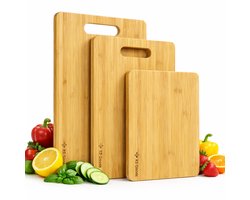 Snijplank Bamboe - 3 Stuks - Snijplank Hout - Keukenplanken