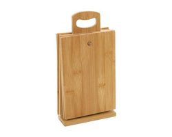 Snijplank bamboe - 6 snijplanken - Met houder - Snijplankenset