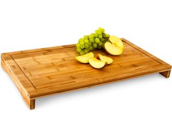 snijplank bamboe - afdekplaat - 4,5 x 52 x 29 cm - met saprand - serveerplank