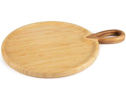 Snijplank-dienblad rond bamboe en acacia - diameter 30 cm - Eco Living