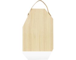 Snijplank Dippo - Rubberhout met Leer - Wit - TAK Design