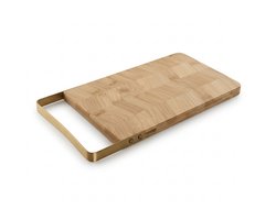 Snijplank LORENZO Bamboe met Metalen Handvat 35,5 x 17,5 cm – Luxe Serveerplank Keuken