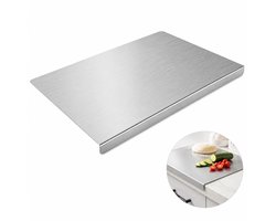 Snijplank - RVS snijplank - 50x40 cm - Vaatwasserbestendig - Hygiënisch - Groot model - Metalen snijplank - Kneedplank - Voor vlees en groenten - Roestvrij staal - Zilver