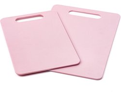 Snijplank Set - Keukenplank Hakblok - Voedsel Bereiden - Splinter- en Scheurvrij - 20x30cm & 25x35cm - Zacht Roze