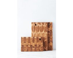 Snijplank uit gerecycled teakhout 30x20x2cm 1 stuks