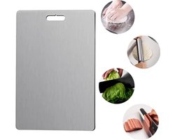 Snijplank van roestvrij staal, 46*30 cm, metalen keukensnijplank, stevige en duurzame snijplank van roestvrij staal, professionele en hygiënische snijplank.