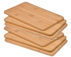 Snijplanken - 6x - 22 x 14 cm - bamboe hout - broodplanken - Serveer planken