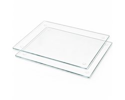 Snijplanken - Glas - 2 stuks - 30 x 20 cm - Microplastic vrij - Glazen snijplank - Transparant