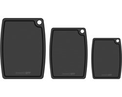 Snijplanken Set - Snijplank Blok - Keukenwerk - Gerecycled Materiaal - 3 Stuks - Zwart