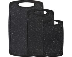 Snijplankenset - 3-Delig - 100% Kunststof - Snijplank - BPA-Vrij - Vaatwasserbestendig - Zwart