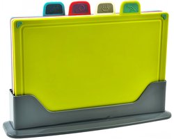 Snijplankenset met Houder - 4 Delig - Kunststof - Antislip - BPA-Vrij - Vaatwasserbestendig - Snijplank - 4 Kleuren