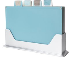 Snijplankenset met Houder - Set van 4 Snijplank van duurzaam materiaal - Vaatwasser bestendig en Antislip - kunstof