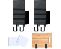 Snijplankhouder, snijplankstandaard, rek, snijplankhouder, wandmontage, snijplankhouder, wand voor het opbergen van keukengerei zoals snijplanken, zonder boren, metaal, grijs