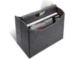 SNJY® Krantenbak - Lectuurbak - Tijdschriftenhouder - Magazinehouder - 17,5L x 31B x 29,5H cm - Antraciet