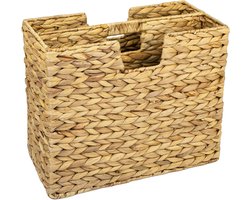 SNJY® Krantenbak - Lectuurbak - Tijdschriftenhouder - Magazinehouder - 2 Vakken - 20L x 40B x 33H cm - Lichtbruin