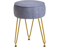 SNJY® Make Up Stoel - Make Up Kruk - Kaptafel Kruk - 30D x 30B x 46H cm - Blauw