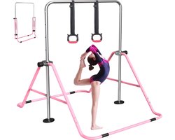 SNJY® Rekstok - Turnrek - Duikelrek - Verstelbaar - Tot 64KG - Gebruikshoogte van 89 to 130 cm - Roze