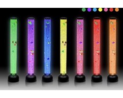 Snoezel water bubbel zuil 80 cm hoog kleuren leds, met draadloze afstandsbediening