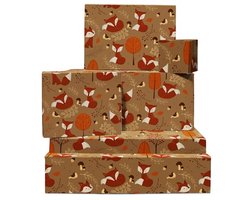 Snoezig Inpakpapier voor Baby - 6 Vellen Cadeaupapier en Stickers - Bruin - Schattig Cadeaupapier voor Kinderen - Voor Nieuwe Babyjongens en Meisjes