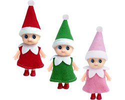 Snoezige Mini Kerstpopjes Set - Kleine Elfjes Cadeau voor Jongens en Meisjes
