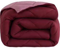 Snoozella ComfyBed Duo 160x200 - Wine Rood - Dekbed zonder overtrek - Wasbaar hoesloos dekbed - 30 nachten proefslapen - All season winterdekbed & zomerdekbed