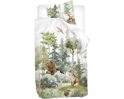 Snoozing Denne Dekbedovertrek - Eenpersoons - 140x200/220 cm - Groen