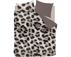 Snoozing Jaguar - Flanel - Dekbedovertrek - Lits-jumeaux - 240x200/220 cm + 2 kussenslopen 60x70 cm - Taupe