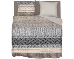 Snoozing Knitted Wool - Flanel - Dekbedovertrek - Lits-jumeaux - 240x200/220 cm - Multi kleur