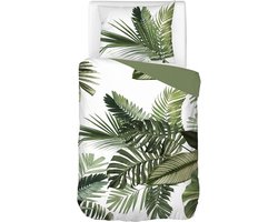 Snoozing Palm Leaves - Dekbedovertrek - Eenpersoons - 140x200/220 cm + 1 kussensloop 60x70 cm - Groen