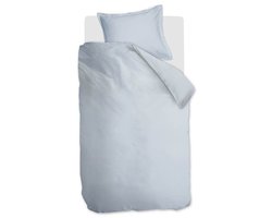 Snoozing Satin Uni Dekbedovertrek - Eenpersoons - 140x200/220 cm - Light Blue