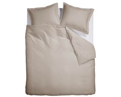 Snoozing Satin Uni Dekbedovertrek - Tweepersoons - 200x200/220 cm - Sand