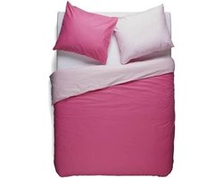 Snoozing Two Tone - Dekbedovertrek - Tweepersoons - 200x200/220 cm + 2 kussenslopen 60x70 cm - Fuchsia/Rose